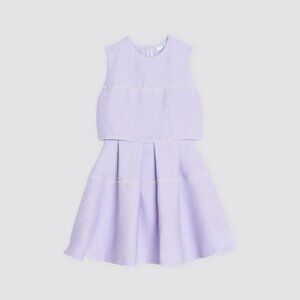 HP* Sandro Periwinkle Ribbed Pearl Detail Beaded Dress 0 NWT